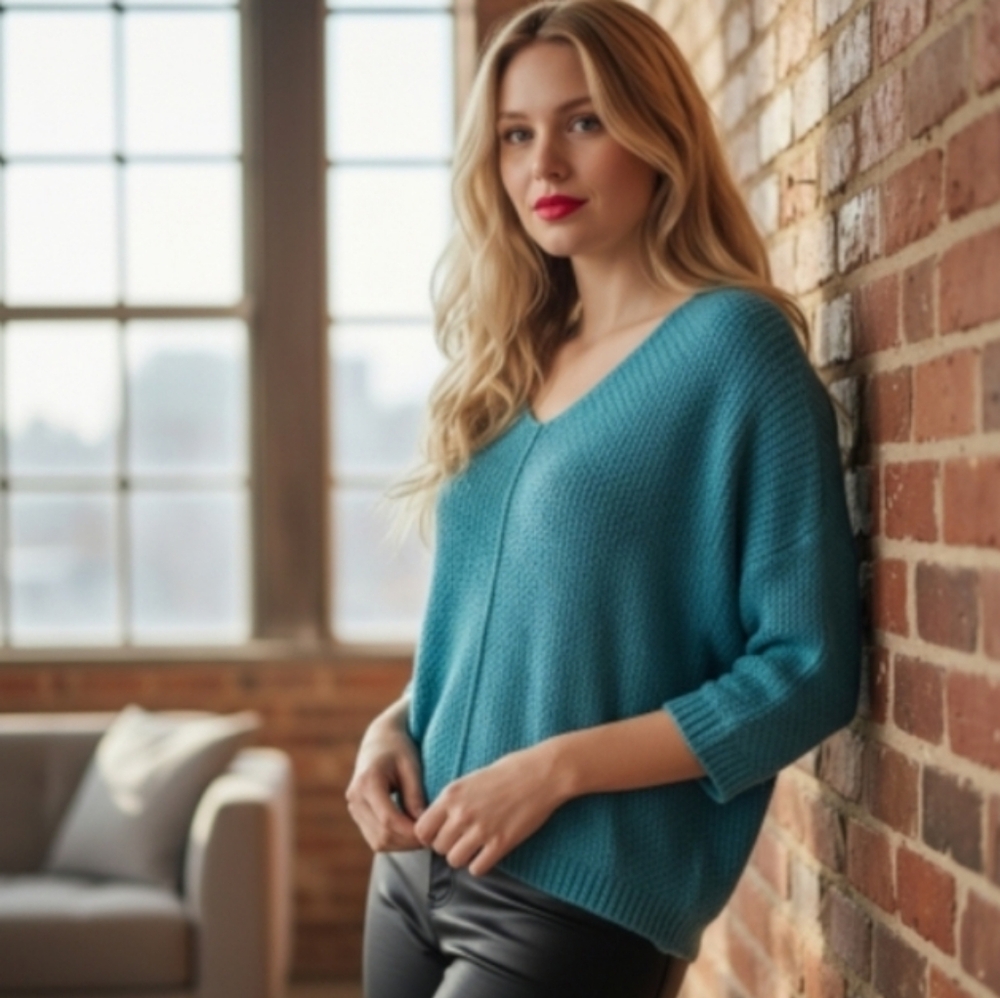 Luisa Ricci Made in Italy 3/4 Sleeve Crochet Top